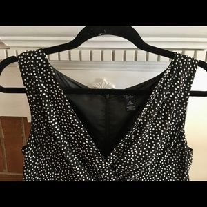 Chaps polka dotted dress size 10,  38 “ long, armpit 17 “ across, swing hem